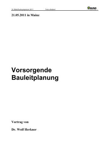 Vorsorgende Bauleitplanung - BUND Landesverband Rheinland-Pfalz