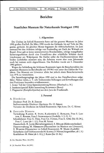 1990 - Staatliches Museum für Naturkunde Stuttgart