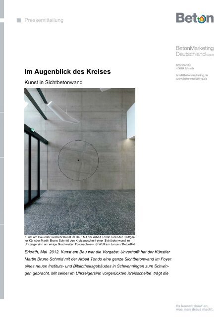 Im Augenblick des Kreises - Beton.org