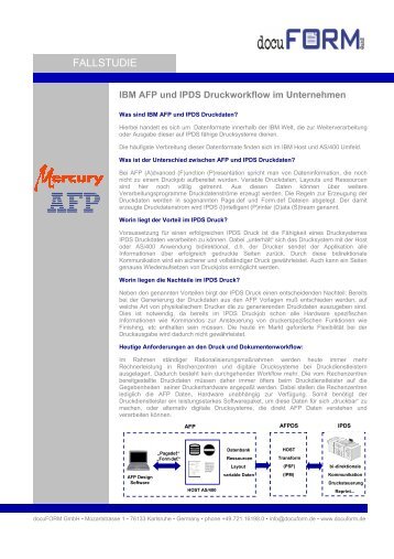 AFP und IPDS Druckworkflow im Unternehmen - docuFORM GmbH