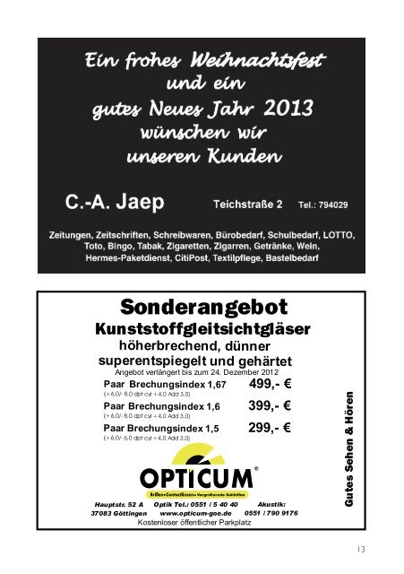 Nachrichtenblatt Dezember 2012 - Werbegemeinschaft Geismar ...
