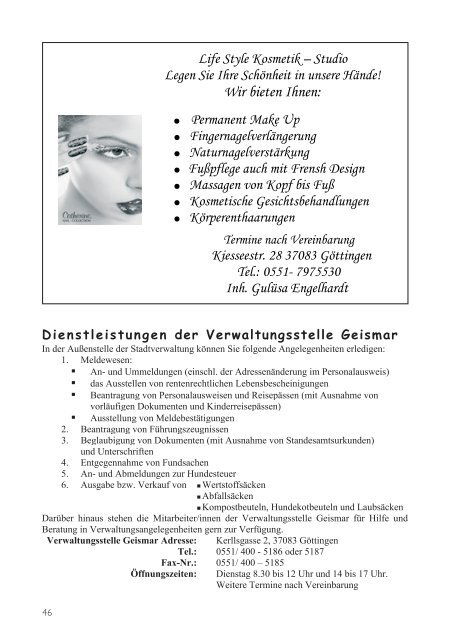 Nachrichtenblatt Dezember 2012 - Werbegemeinschaft Geismar ...