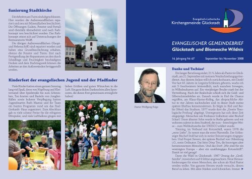 EVANGELISCHER GEMEINDEBRIEF Glückstadt und Blomesche ...
