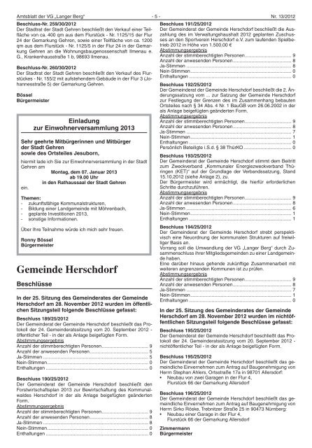 Amtsblatt der Verwaltungsgemeinschaft „Langer Berg“ - bei der ...
