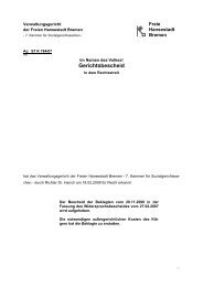 Gerichtsbescheid - Verwaltungsgericht Bremen