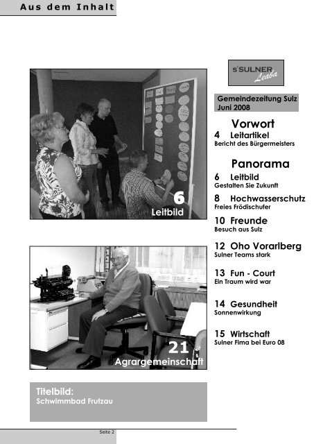 Gemeindezeitung 2/08 - Gemeinde Sulz