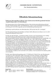 Öffentliche Bekanntmachung - Samtgemeinde Dörpen