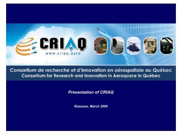 Presentation of CRIAQ - AeroNet