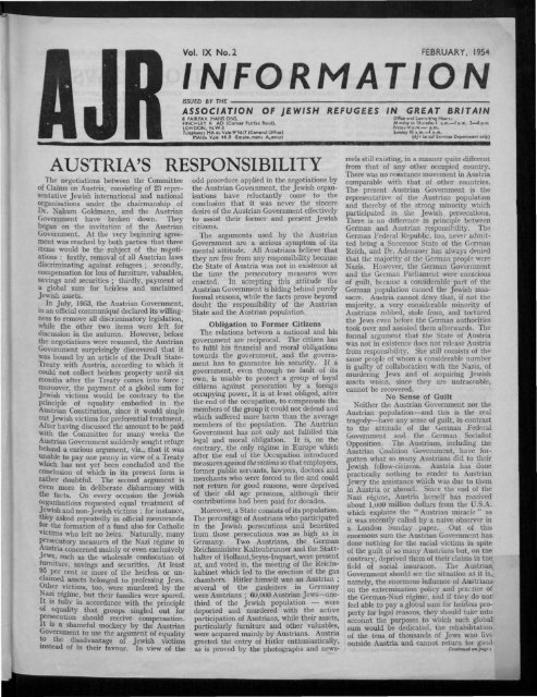 INFORMATION - The Association of Jewish Refugees