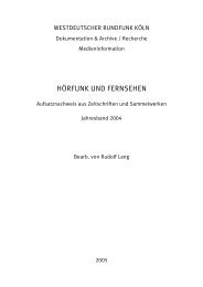 HÖRFUNK UND FERNSEHEN - Netzwerk Mediatheken