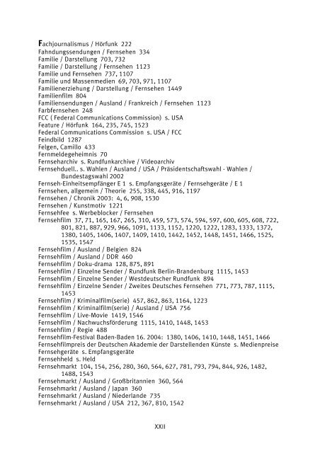 HÖRFUNK UND FERNSEHEN - Netzwerk Mediatheken