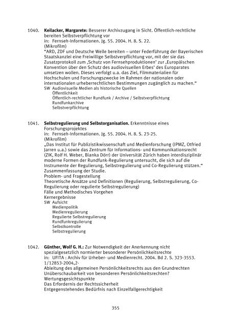 HÖRFUNK UND FERNSEHEN - Netzwerk Mediatheken