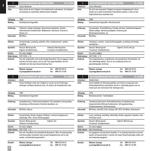 Zürich (PDF) - Universal-Job AG