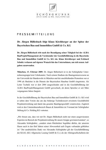 Dr. Jürgen Büllesbach folgt Klaus Kirchberger an der Spitze der ...