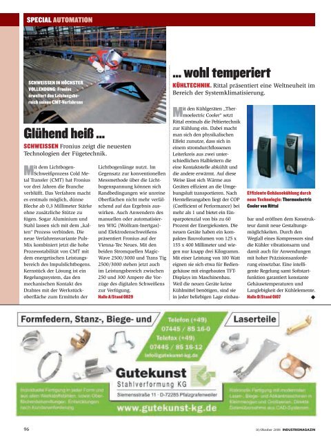 Industriemagazin Oktober/2008.