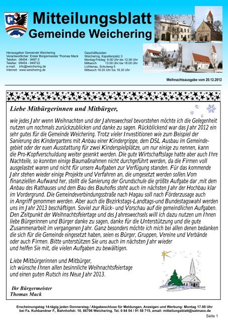 Mitteilungsblatt Weichering | Lichtenau