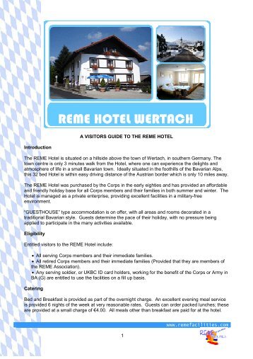 REME HOTEL WERTACH - REME Facilities Bavaria