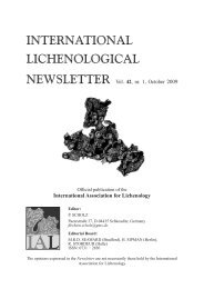 international lichenological - International Association for Lichenology