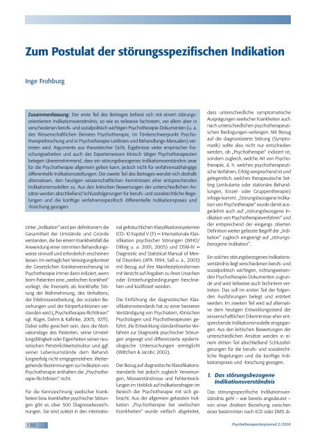 Psychotherapeutenjournal 2/2006 (.pdf) - medhochzwei Verlag GmbH