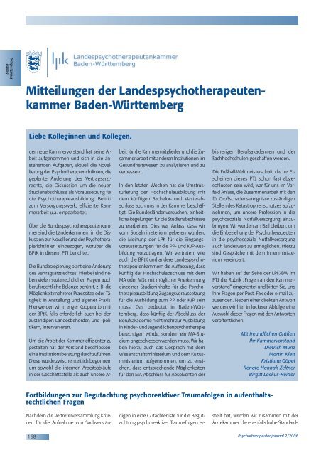 Psychotherapeutenjournal 2/2006 (.pdf) - medhochzwei Verlag GmbH