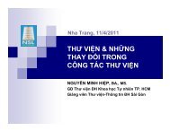 THƯ VIỆN & NHỮNG THAY ĐỔI TRONG CÔNG ... - Thư viện Cao học