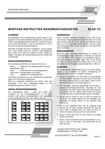 montage-instructies wandmontagekasten - BBK - briefkasten en ...