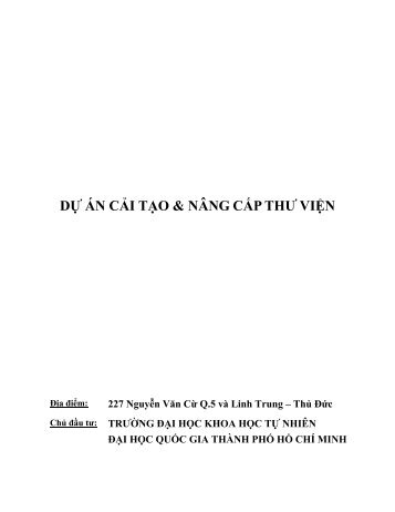 DỰ ÁN CẢI TẠO & NÂNG CẤP THƯ VIỆN - Thư viện Cao học ...