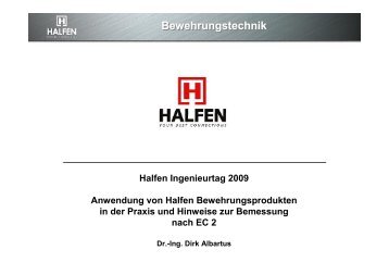 Bewehrungstechnik - Halfen