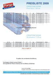 PREISLISTE 2009 FIRESTONE EPDM POND GaRD 1,02 MM