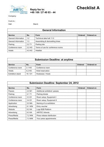 Exhibitor's Service Manual (PDF) - Airtec