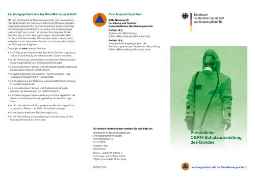 Persönliche CBRN-Schutzausrüstung des Bundes - Bundesamt für ...