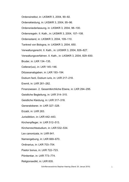 Chronologische Bibliographie Haering Jan 2010 - Katholisch ...