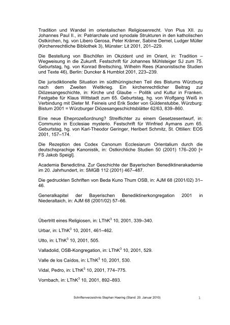 Chronologische Bibliographie Haering Jan 2010 - Katholisch ...