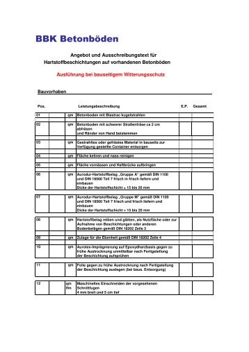 BBK LV-Hartstoffbeschichtung - BBK Betonböden