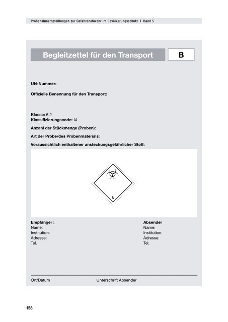 Empfehlungen für die Probenahme zur Gefahrenabwehr im ...