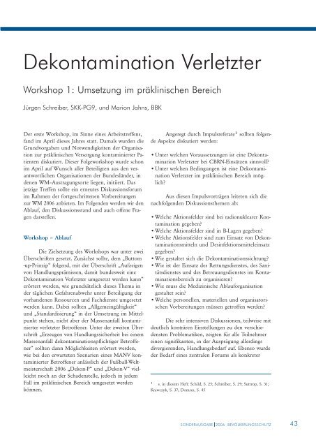 Sonderausgabe: Dekontamination Verletzter (PDF, 2MB)