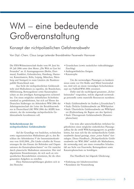 Sonderausgabe: Dekontamination Verletzter (PDF, 2MB)