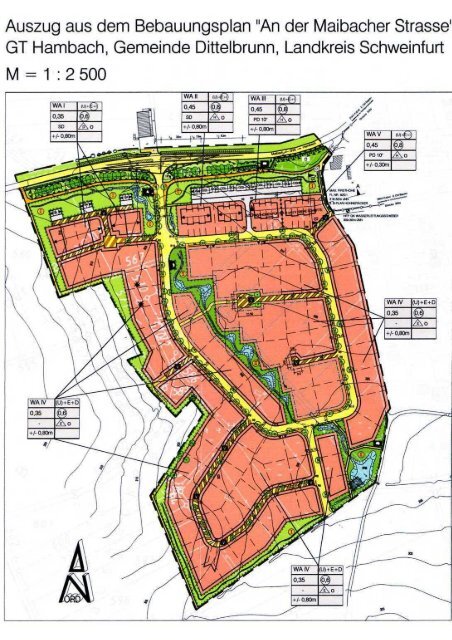 Auszug aus dem Bebauungsplan "An der Maibacher ... - Dittelbrunn