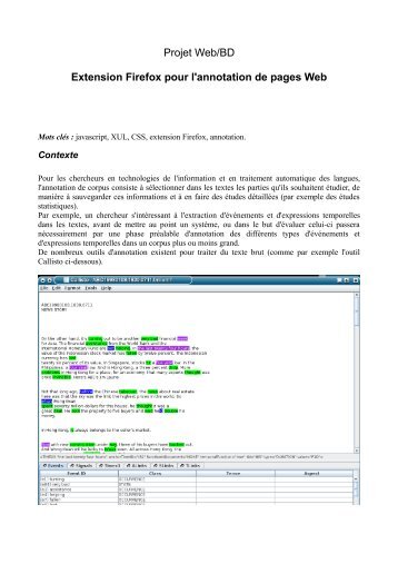 Projet Web/BD Extension Firefox pour l'annotation de pages ... - limsi