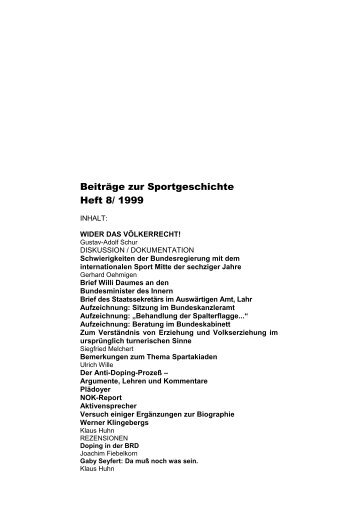 Beiträge zur Sportgeschichte - Deutsche Sportgeschichte DDR