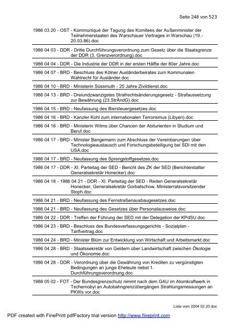 Deutschland-Dokumentation 1. Januar 1945 - 31. Januar 2004