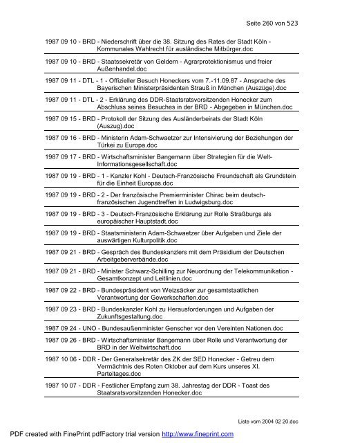 Deutschland-Dokumentation 1. Januar 1945 - 31. Januar 2004