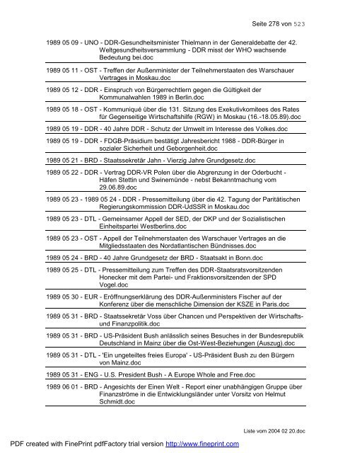 Deutschland-Dokumentation 1. Januar 1945 - 31. Januar 2004