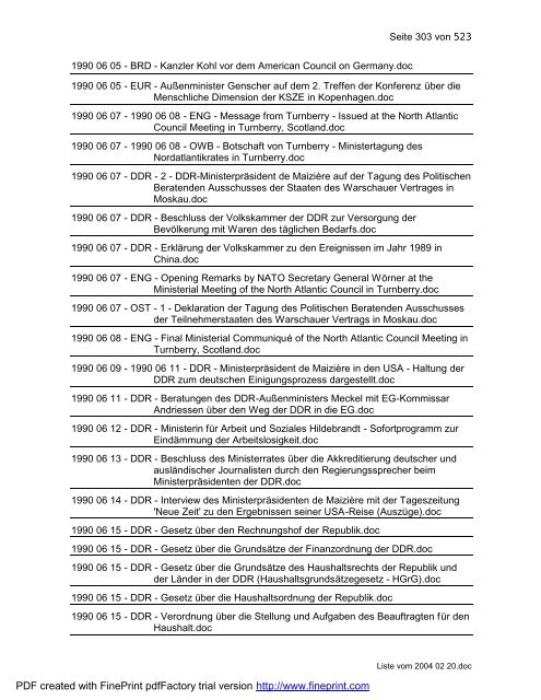 Deutschland-Dokumentation 1. Januar 1945 - 31. Januar 2004