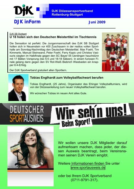 Newsletter Juni 2009.pub - DJK-Diözesanverband Rottenburg ...