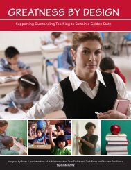 Greatness by Design - California Department of Education - State of ...