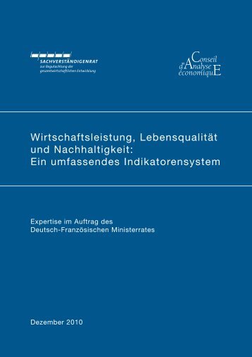 Wirtschaftsleistung, Lebensqualität und Nachhaltigkeit: Ein ...