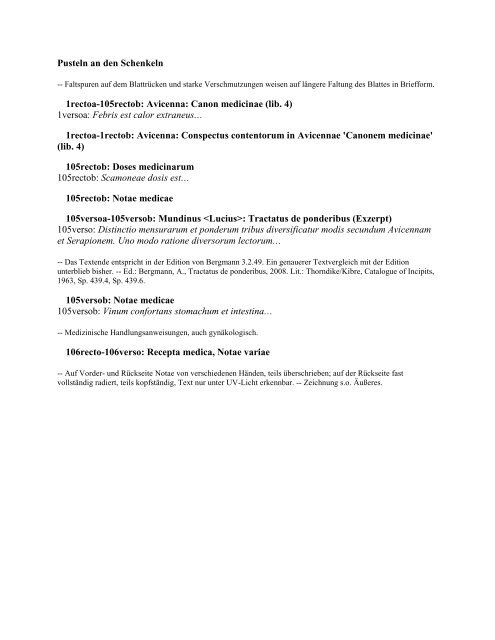 Beschreibungen der Handschriften in 2 - Digitale Bibliothek Thüringen