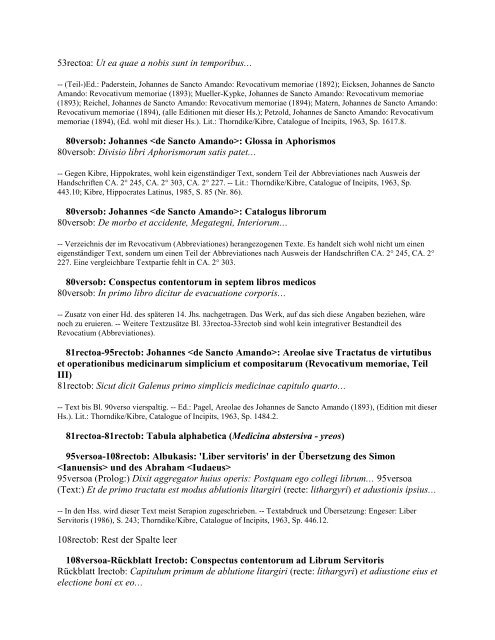 Beschreibungen der Handschriften in 2 - Digitale Bibliothek Thüringen