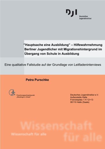 Ã¢ÂÂHauptsache eine AusbildungÃ¢ÂÂ Ã¢ÂÂ Hilfewahrnehmung Berliner ...